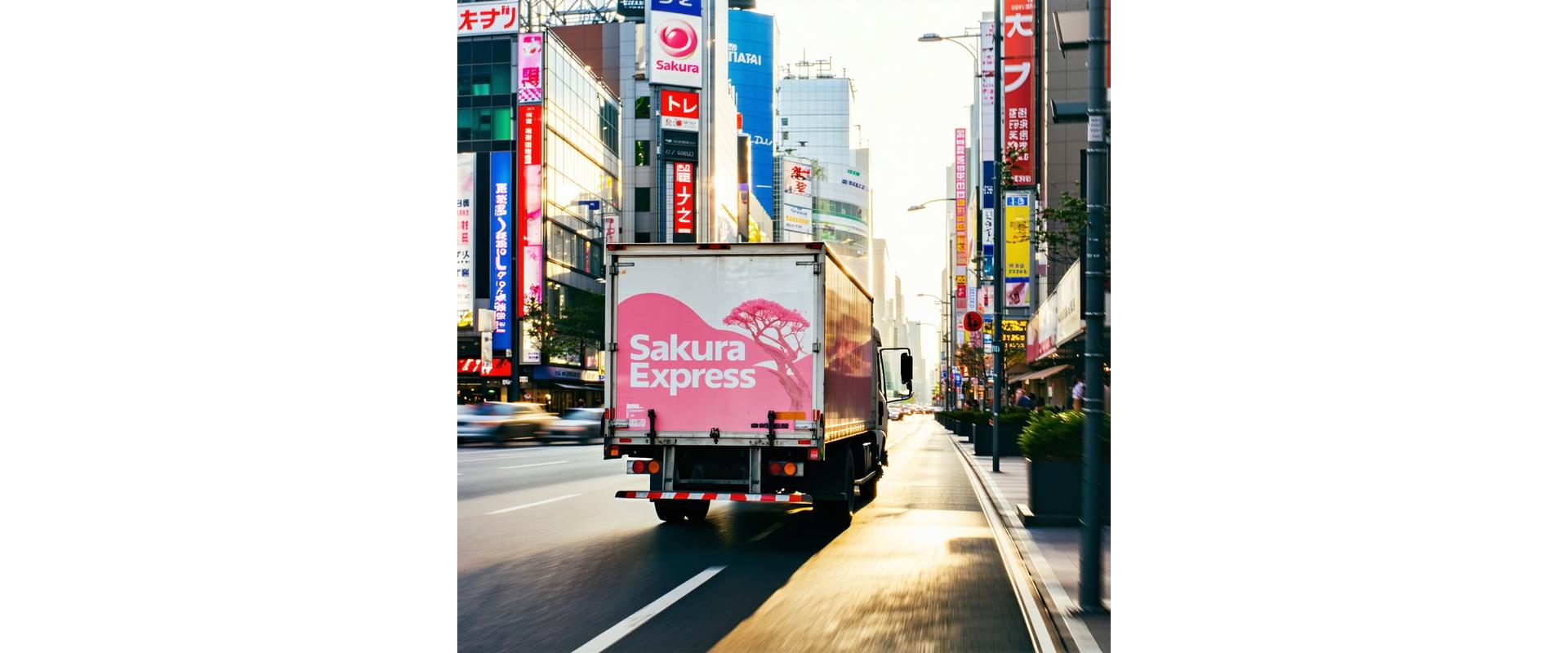 サクラエクスプレスの配送トラックが東京市街を走行している様子